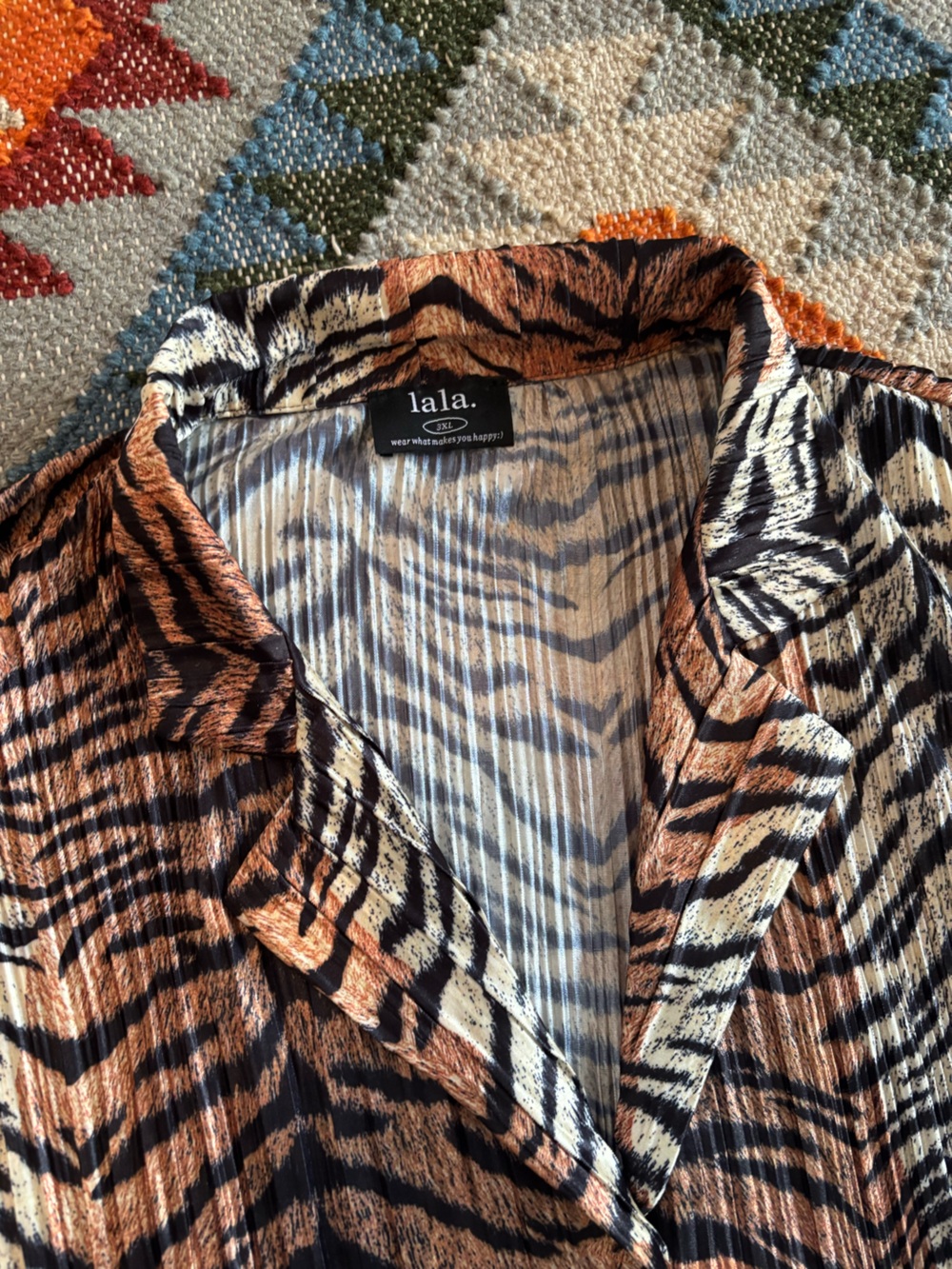 Dressed in LALA Pleated Plissé Set in Go Get ‘Em Tiger Print - Picture 6 of 12